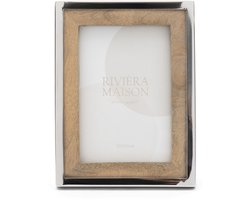 Riviera Maison Fotolijst, Rechthoek, fotokader - RM Wood Structure Photo Frame 15x10 - Zilver - Hout