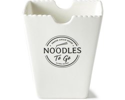 Riviera Maison Fresh Asian Food Noodles - Porseleinen Pastakom - Uniek Design - Witte Porselein