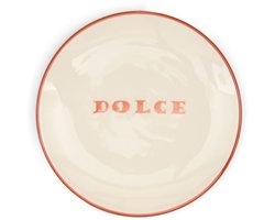 Riviera Maison Gebaksbord rond Rood - Bella Dolce Klein bordje - Keramiek, Aardewerk - (ØxH) 15,5x2