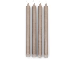 Riviera Maison gedraaide dinerkaars, kaarsen set, swirl kaarsen - 4 stuks, decoratie, woonaccessoires - Dinner Candles ECO - Beige - stearine