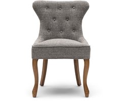Riviera Maison George Dining Chair Bright Taupe - Polyester, Rubberhout - Bright Taupe - 59.0x60.0x93.0 cm
