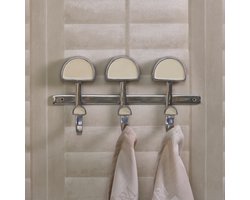 Riviera Maison Haak Zilver - Blaise Wandhaak met 3 Haken - Aluminium - (LxBxH) 8x32x17