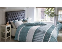 Riviera Maison Happy Winter dekbedovertrek - Eenpersoons - 140x200/220 - Groen
