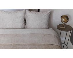 Rivièra Maison Harvey Dekbedovertrek - Eenpersoons - 140x200/220 cm - Zand