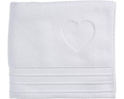 Riviera Maison Heart Strandlaken - 100x180 cm - Wit