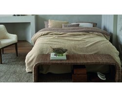 Rivièra Maison Huggle dekbedovertrek - Lits-Jumeaux - 240 x 200/220 cm - Zand