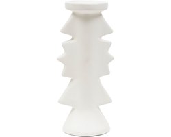 Riviera Maison Kaarsenhouder Stompkaars Wit - Lucerna Star Kerstster - Porselein - (ØxH) 7.5x25