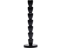 Riviera Maison Kaarshouder Mat Zwart, Kandelaar - RM Fossil Candle Holder - Mat Zwart - Aluminium