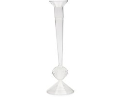 Riviera Maison Kandelaar schelp Transparant - Shell Kaarsenhouder - Glas - (ØxH) 8x26