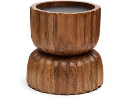 Riviera Maison Kandelaar Stoompkaars Bruin - Josh Kaarsenhouder - Hout - (ØxH) 14x14