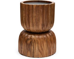 Riviera Maison Kandelaar Stoompkaars Bruin - Josh Kaarsenhouder - Hout - (ØxH) 14x18