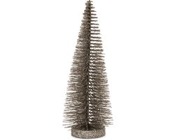 Riviera Maison Kerst Beeldje, Glitter kerstboom, Statue, Figur - Glitter Glamour Tree S - goud - Hout