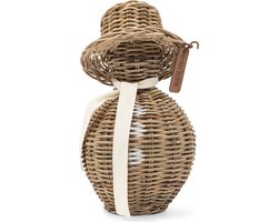 Riviera Maison Kerst beeldje, Rieten sneeuwpop, Winter - Rustic Rattan Snowman - Bruin - Pitriet