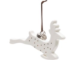 Riviera Maison Kerst Ornament - Happy Deer Ornament - Wit