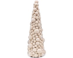 Riviera Maison Kerstdecoratie Wit - RM Pom Pom Kerstboom - Polyester - (ØxH) 19x58