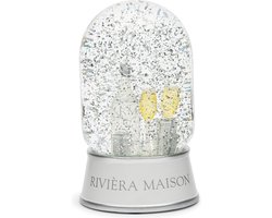 Riviera Maison Kerst/Winter Decoratie - Ready To Party Snowglobe - Wit - Goud