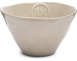 Riviera Maison Kom Beige ronde schaal dia 13 cm - Portofino soepkom ontbijtkom glanzend porselein