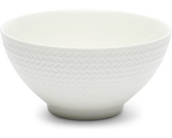 Riviera Maison kom, soepkom, rond schaaltje - 1 stuk, Kommen voor salades, desserts, fruit en Snacks - RM Bellecôte Bowl - Wit - Porselein