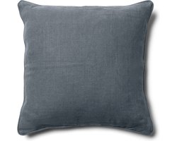 Riviera Maison Kussenhoes 50x50 Blauw linnen effen kleur - Verona sierkussen vierkant