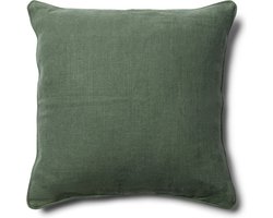 Riviera Maison Kussenhoes 50x50 Groen linnen effen kleur - Verona sierkussen vierkant