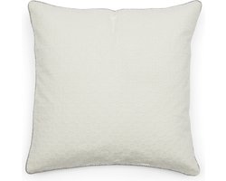 Riviera Maison Kussenhoes 50x50 - Lush Stripy Lace Pillow Cover - Wit