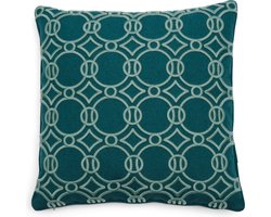 Riviera Maison Kussenhoes 50x50 - Mustique Rings Pillow Cover - Groen Blauw