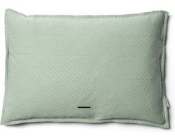 Riviera Maison Kussenhoes 65x45 Groen met structuur effen kleur - Emmeline sierkussen rechthoek
