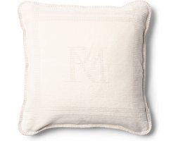 Riviera Maison Kussenhoes Beige - Marino Sierkussen Vierkant Zacht met RM Logo - Katoen (LxB) 50x50