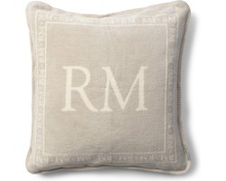 Riviera Maison Kussenhoes, Kussensloop, Sierkussen met logo - RM Logo Pillow Cover 60x60 - grijs - Katoen