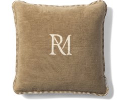 Riviera Maison Kussenhoes, Sierkussen logo - RM Classic Monogram, Kussensloop Cover 50x50 - bruin