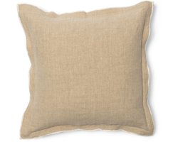 Riviera Maison Kussenhoes vierkant Beige - Portello Sierkussen 50x50, Sierkussenhoes - Linnen
