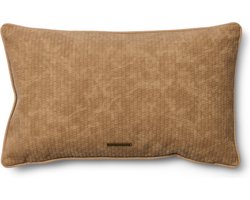 Riviera Maison Kussenhoes vierkant Bruin - Barrea Sierkussen 50x30, Sierkussenhoes - Polyester