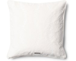 Riviera Maison Kussenhoes Wit - Snow White Sierkussen met Wit Motief - Polyester - (LxB) 50x50