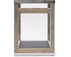 Riviera Maison Lantaarn hout binnen landelijk rechthoek - RM Bologna lantaarn binnen windlicht
