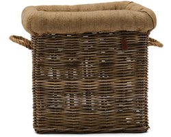 Riviera Maison Opbergmand Naturel - Log Rieten Mand Rechthoekig - Rattan - (LxBxH) 59x71x59