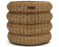 Riviera Maison Opbergmand rond Bruin - Menaggio Mand maat L, Organizer - Rattan - (ØxH) 40x35