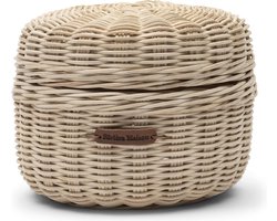 Riviera Maison Opbergmand rotan ronde mand - Benoa rieten opbermandje met deksel