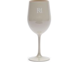 Riviera Maison Outdoor Wijnglas 375 ml, Outdoor glas, niet breekbaar, Glazen & Bekers - RM Monogram Outdoor Wine Glass - Beige - MS