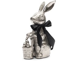 Riviera Maison Paashaas Beeld Zilver met eierhouder - Easter bunny paasdecoratie landelijk