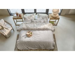 Rivièra Maison Palm Shade dekbedovertrek - Eenpersoons - 140 x 200/220 cm - Naturel