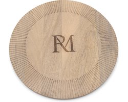 Riviera Maison Placemat hout en rond met strepen details - RM Isola Tafeldecoratie eetkamer, keuken