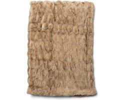 Riviera Maison Plaid, Deken, Decoratie kleed, imitatiebont - RM Belfort Faux Fur Throw 170x130 - bruin