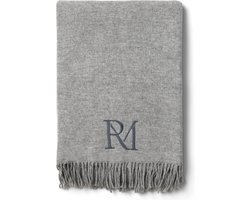 Riviera Maison Plaid Grijs - Maliso Deken met Ruffles - Wol - (LxB) 180x125