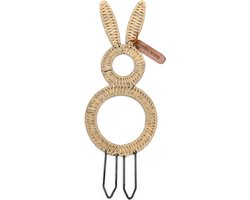 Riviera Maison Plantensteker paashaas Bruin - Easter Bunny Decoratie plantenbak - Rattan