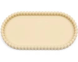 Riviera Maison Plateau tandenborstelhouder en zeeppompje ovaal Beige - Elegance Badkamer dienblad