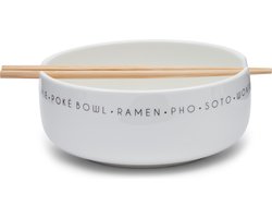 Riviera Maison Poke Bowl Kom - RM Loves Soul Food Poké Bowl - Wit