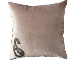 Rivièra Maison Precious Unique Paisley Velvet Pillow Cover - Sierkussenhoes - 50x50cm - Roze