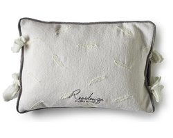 Rivièra Maison - Residenza Feather Pillow Cover 40x30 - Sierkussen - Wit - Polyester; Wol