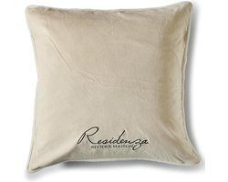 Rivièra Maison - Residenza Velvet Pillow Cover 50x50 - Sierkussen - Wit - Polyester