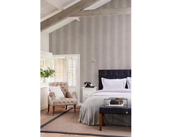 Rivièra Maison R.M Anvers Linen Stripe - Behang - 1 m x 53 cm - Lichtblauw